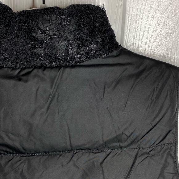 Ralph Lauren Denim & Supply Puffer Vest Lace Zip Up Snap Up Black Womens Size XS - Picture 11 of 12